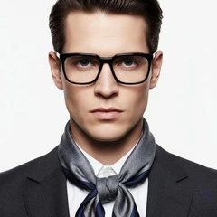 Rectangular Black Acetate Glasses #BS2012-0008