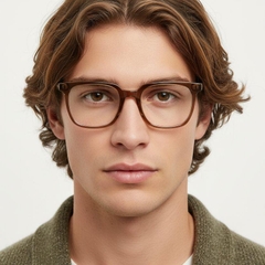 Rectangular Brown Acetate Glasses #BS2012-0036