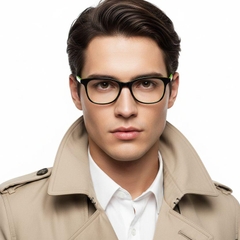 Oval Yellow Acetate Glasses #BS2012-0040