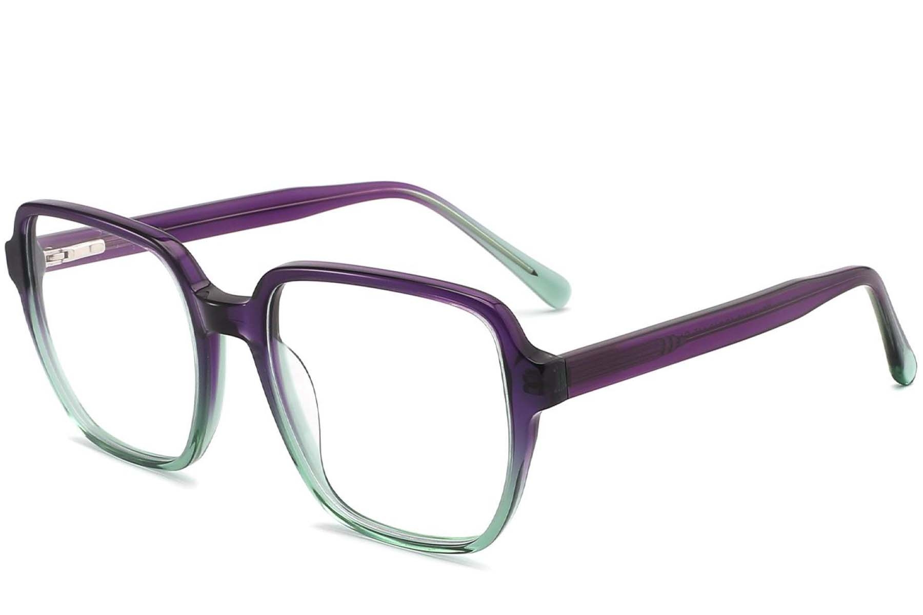Rectangular Green Acetate Glasses #BS2012-0045