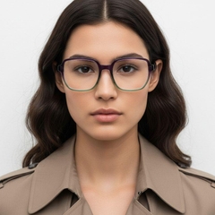 Rectangular Green Acetate Glasses #BS2012-0045