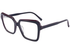 Gafas rectangulares de acetato rojo #BS2012-0049