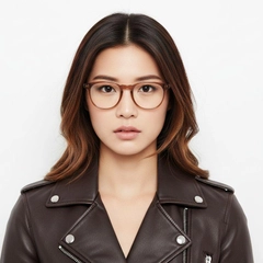 Oval Brown Acetate Glasses #BS2012-0073