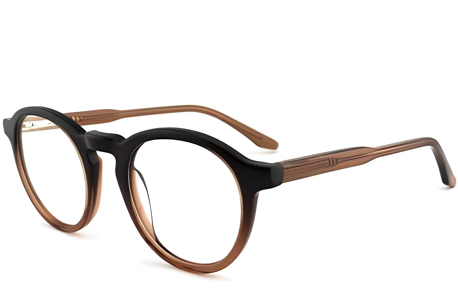 Round Brown Acetate Glasses #BS2012-0080