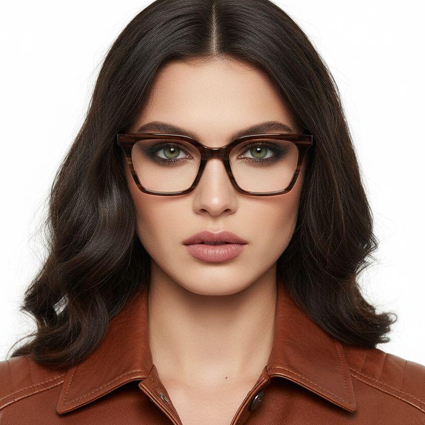 Rectangular Tortoiseshell Acetate Glasses #BS2012-0084