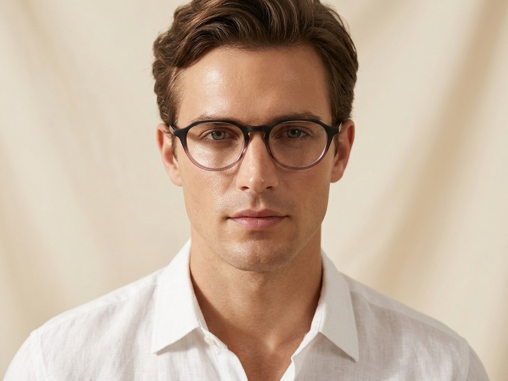 Oval Grey Acetate Glasses #BS2012-0087