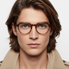 Oval Brown Acetate Glasses #BS2012-0090