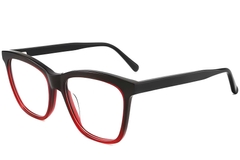 Rectangular Red Acetate Glasses #BS2012-0093