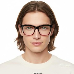 Rectangular Red Acetate Glasses #BS2012-0093