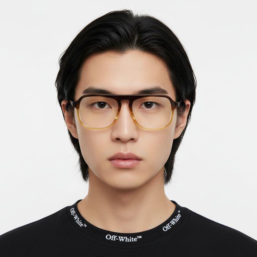 Aviator Brown Acetate Glasses #BS2012-0099