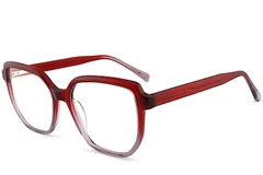 Unregelmäßige rote Acetatbrille #BS2012-0105