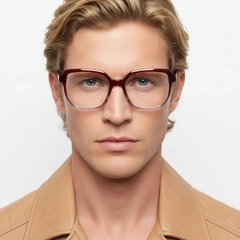 Irregular Red Acetate Glasses #BS2012-0105
