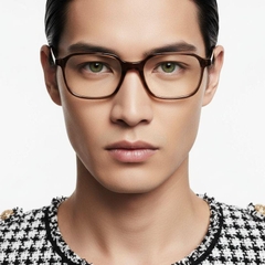 Rectangular Brown Acetate Glasses #BS2012-0111