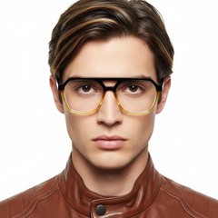 Gafas de acetato de aviador amarillo #BS2012-0114