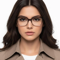Rectangular Brown Acetate Glasses #BS2012-0120