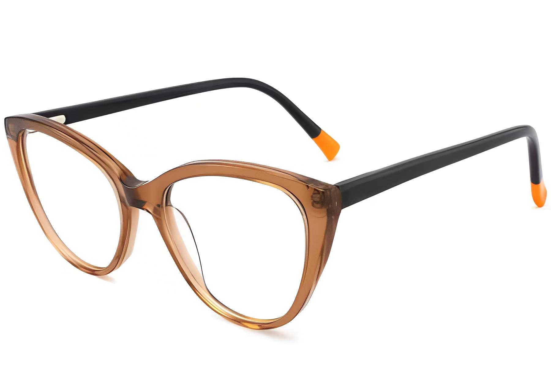 Occhiali in acetato marrone farfalla #BS2012-0127
