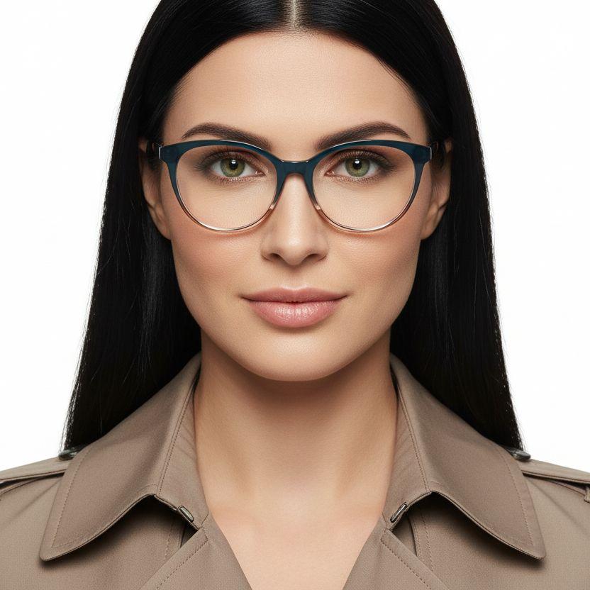 Oval Green Acetate Glasses #BS2012-0136