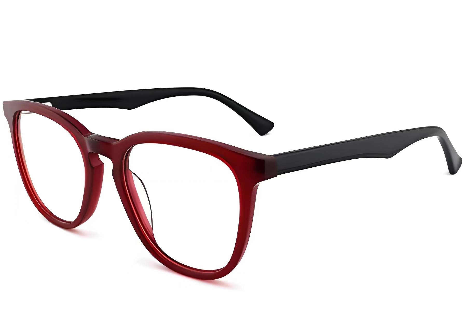 Oval Red Acetate Glasses #BS2012-0140