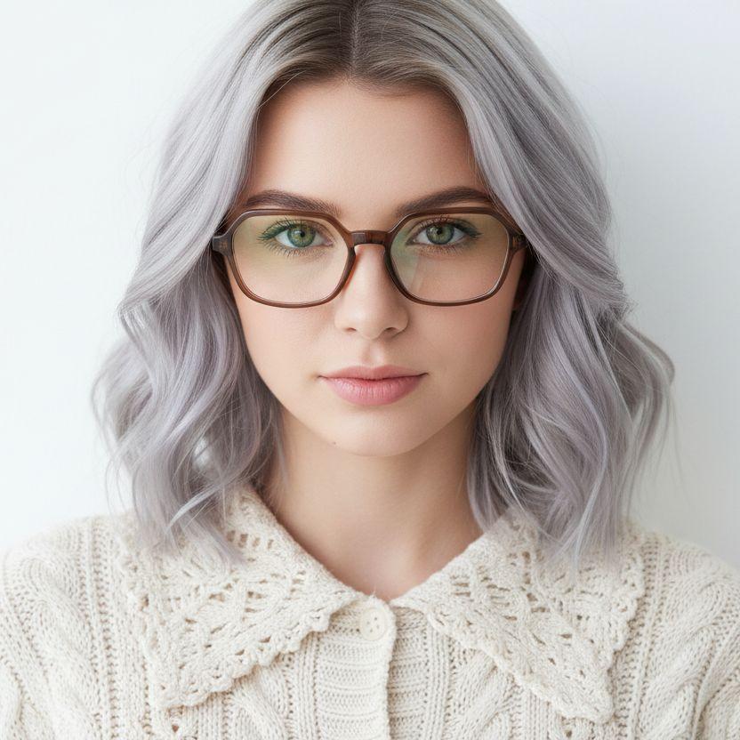 Lunettes rectangulaires en acétate marron #BS2012-0177