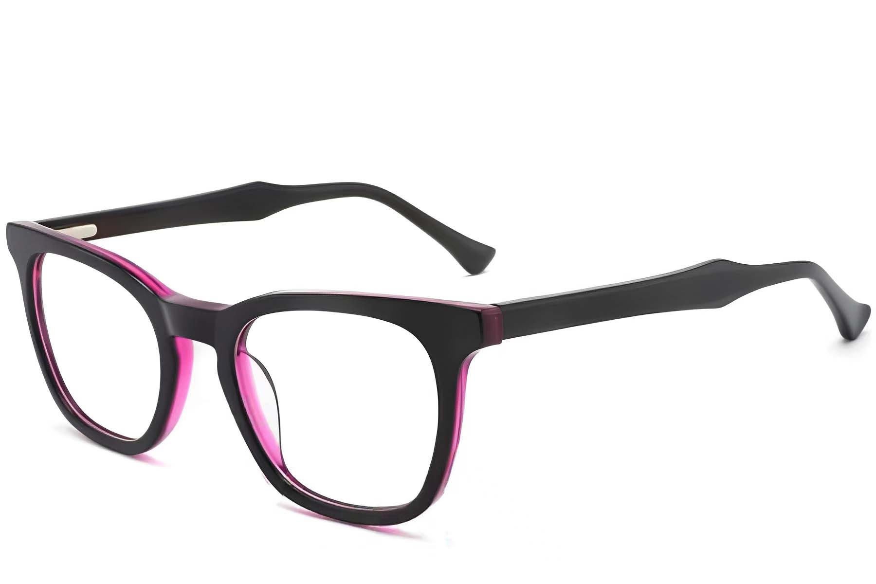 Rectangular Purple Acetate Glasses #BS2012-0193
