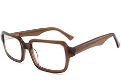 Rectangular Brown Acetate Glasses #BS2012-0247
