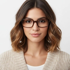 Rectangular Brown Acetate Glasses #BS2012-0247
