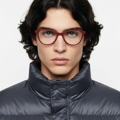 Oval Red Acetate Glasses #BS2012-0293