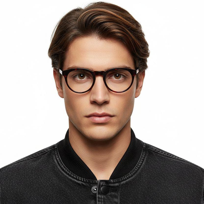 Round Tortoiseshell Acetate Glasses #BS2012-0297