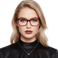 Gafas rectangulares de acetato rojo #BS2012-0320