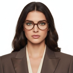 Round Brown Acetate Glasses #BS2012-0326