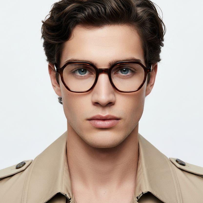 Geometric Tortoiseshell Acetate Glasses #BS2012-0331