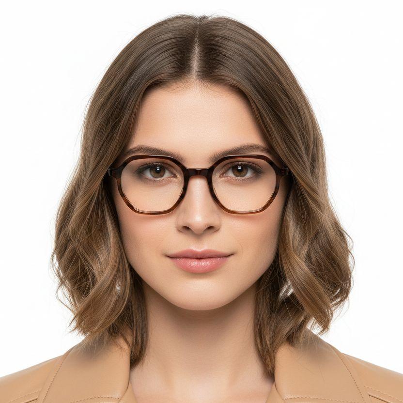 Geometric Tortoiseshell Acetate Glasses #BS2012-0331