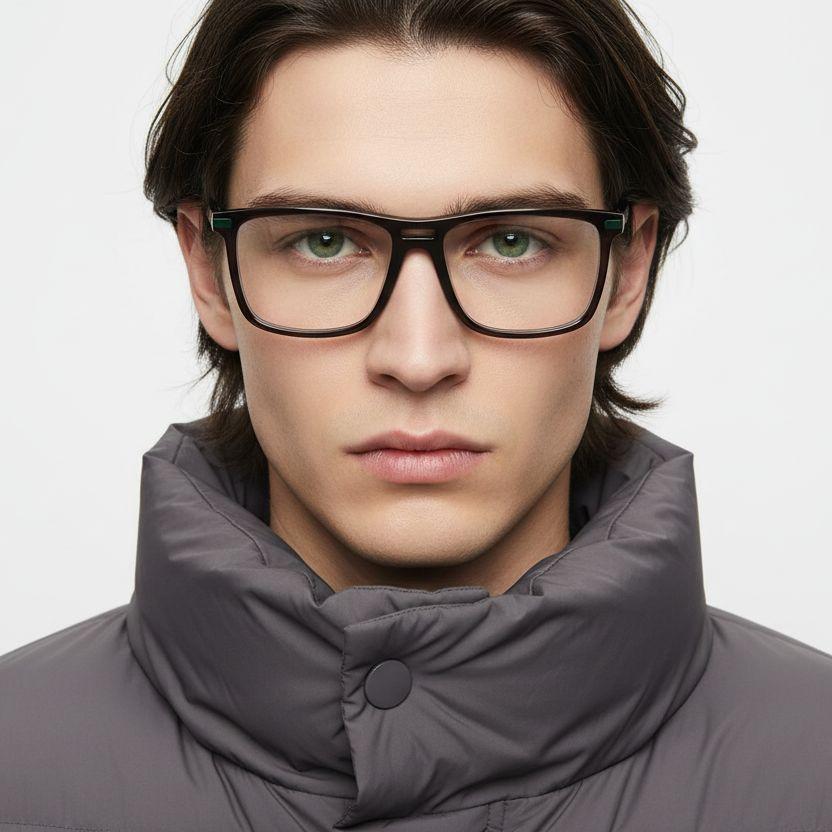 Rectangular Grey Acetate Glasses #BS2012-0366