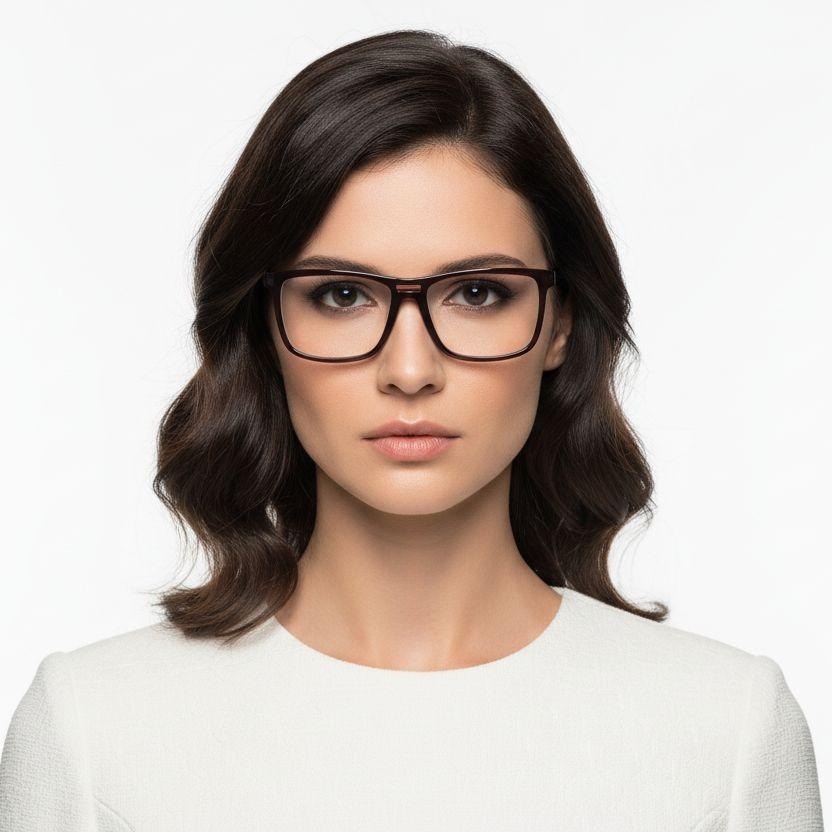 Rectangular Grey Acetate Glasses #BS2012-0366