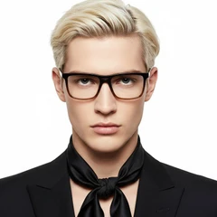 Rectangular Brown Acetate Glasses #BS2012-0369