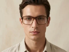 Rectangular Brown Acetate Glasses #BS2012-0379