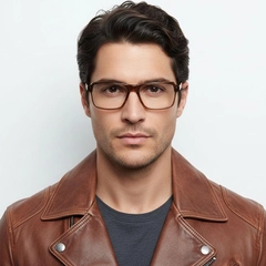 Rectangular Brown Acetate Glasses #BS2012-0379