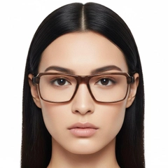Rectangular Brown Acetate Glasses #BS2012-0379