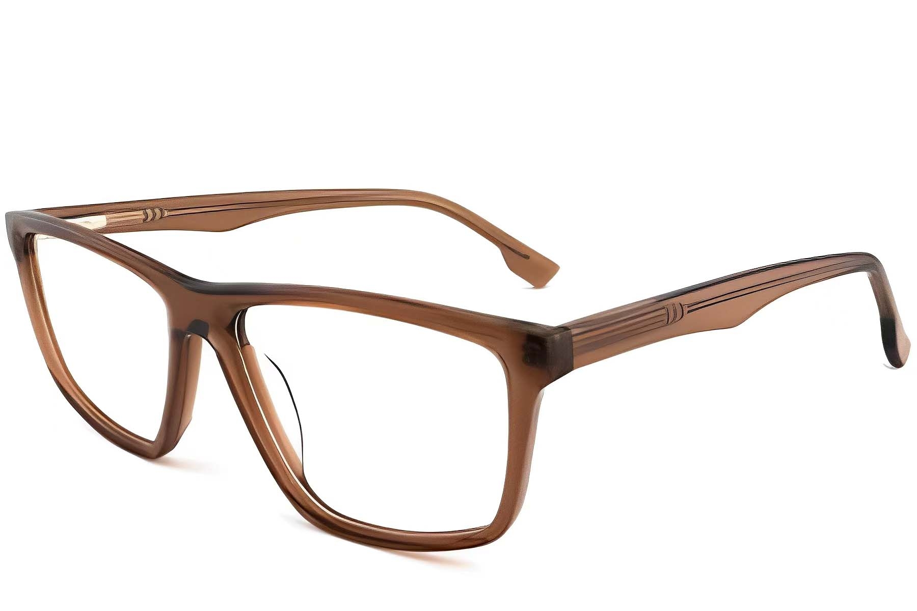 Rectangular Brown Acetate Glasses #BS2012-0392