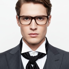 Rectangular Brown Acetate Glasses #BS2012-0392