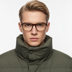 Rectangular Brown Acetate Glasses #BS2012-0402