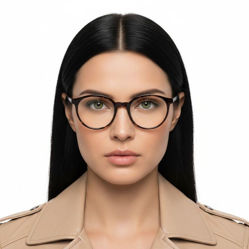 Oval Tortoiseshell Acetate Glasses #BS2012-0415