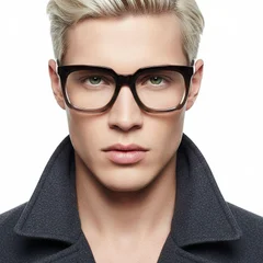 Rectangular Brown Acetate Glasses #BS2012-0420