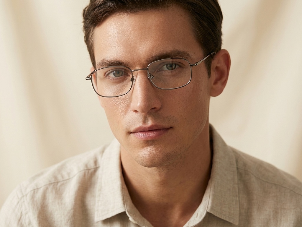 Rectangular Grey Metal Glasses #BS2012-0423