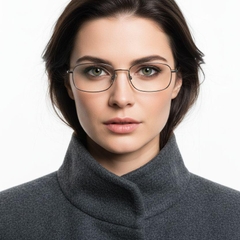 Rectangular Grey Metal Glasses #BS2012-0423