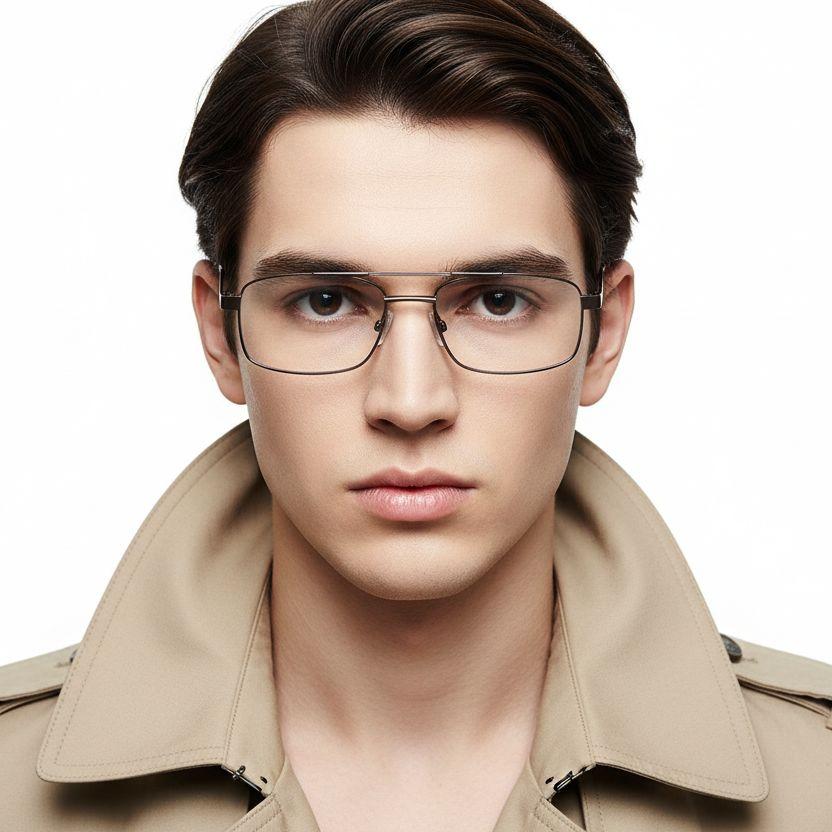 Aviator Brown Metal Glasses #BS2012-0424