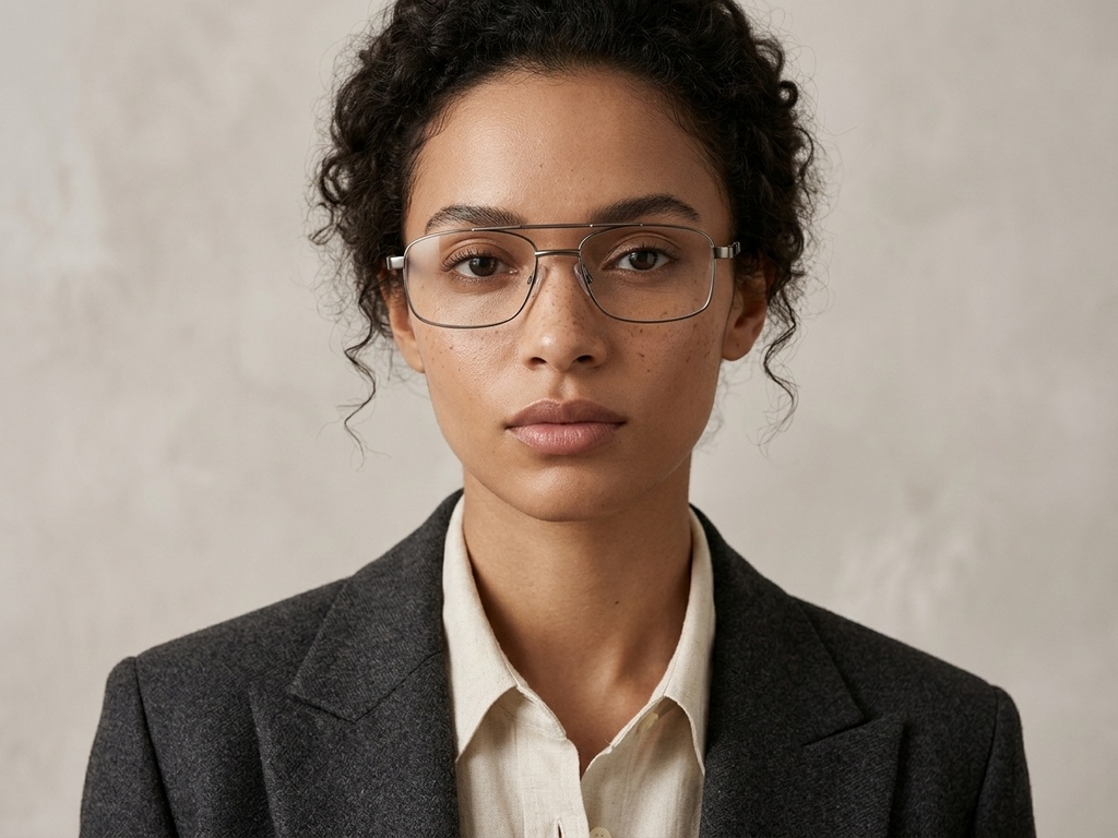 Aviator Grey Metal Glasses #BS2012-0425