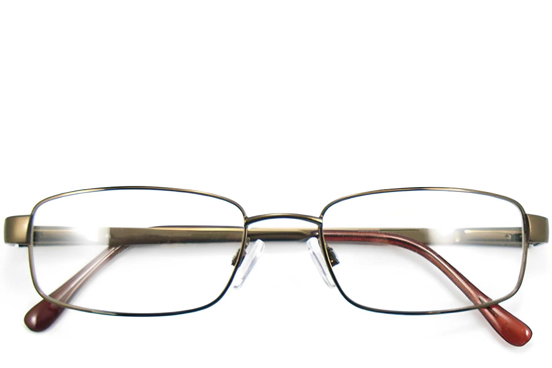 BS2012-0427_Brown_Rectangular_Metal_Glasses_front