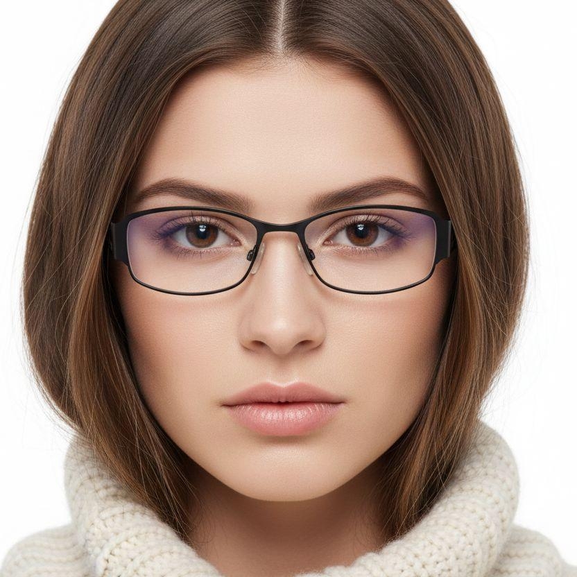 Gafas ovaladas de metal negro #BS2012-0429