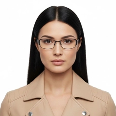 Oval Brown Metal Glasses #BS2012-0431